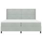 Preview: LED Boxspringbett mit Matratze Hellgrau 200x200 cm Samt