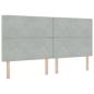 Preview: LED Boxspringbett mit Matratze Hellgrau 200x200 cm Samt