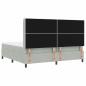 Preview: LED Boxspringbett mit Matratze Hellgrau 200x200 cm Samt