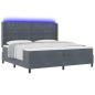 Preview: LED Boxspringbett mit Matratze Dunkelgrau 200x200 cm Samt