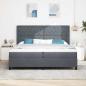 Preview: LED Boxspringbett mit Matratze Dunkelgrau 200x200 cm Samt