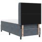 Preview: ARDEBO.de - LED Boxspringbett mit Matratze Dunkelgrau 80x200 cm Samt