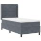 Preview: LED Boxspringbett mit Matratze Dunkelgrau 80x200 cm Samt