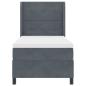 Preview: LED Boxspringbett mit Matratze Dunkelgrau 80x200 cm Samt