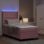 Preview: LED Boxspringbett mit Matratze Rosa 90x190 cm Samt