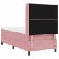 Preview: LED Boxspringbett mit Matratze Rosa 90x200 cm Samt