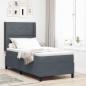 Preview: ARDEBO.de - LED Boxspringbett mit Matratze Dunkelgrau 100x200 cm Samt