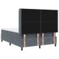 Preview: LED Boxspringbett mit Matratze Dunkelgrau 160x200 cm Samt