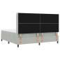 Preview: ARDEBO.de - LED Boxspringbett mit Matratze Hellgrau 200x200 cm Samt