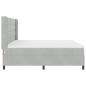 Preview: LED Boxspringbett mit Matratze Hellgrau 200x200 cm Samt