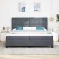 Preview: LED Boxspringbett mit Matratze Dunkelgrau 200x200 cm Samt