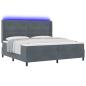 Preview: LED Boxspringbett mit Matratze Dunkelgrau 200x200 cm Samt