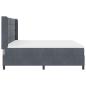 Preview: LED Boxspringbett mit Matratze Dunkelgrau 200x200 cm Samt