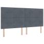 Preview: LED Boxspringbett mit Matratze Dunkelgrau 200x200 cm Samt