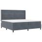 Preview: LED Boxspringbett mit Matratze Dunkelgrau 200x200 cm Samt
