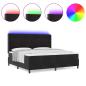 Preview: LED Boxspringbett mit Matratze Schwarz 200x200 cm Samt