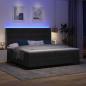Preview: LED Boxspringbett mit Matratze Schwarz 200x200 cm Samt