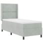 Preview: LED Boxspringbett mit Matratze Hellgrau 80x200 cm Samt