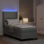 Preview: LED Boxspringbett mit Matratze Hellgrau 80x200 cm Samt