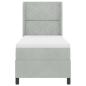 Preview: LED Boxspringbett mit Matratze Hellgrau 80x200 cm Samt