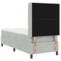 Preview: LED Boxspringbett mit Matratze Hellgrau 80x200 cm Samt