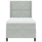 Preview: LED Boxspringbett mit Matratze Hellgrau 90x200 cm Samt