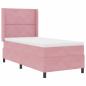 Preview: LED Boxspringbett mit Matratze Rosa 90x200 cm Samt