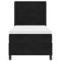 Preview: LED Boxspringbett mit Matratze Schwarz 100x200 cm Samt
