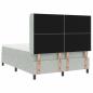 Preview: LED Boxspringbett mit Matratze Hellgrau 140x200 cm Samt