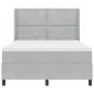 Preview: LED Boxspringbett mit Matratze Hellgrau 140x200 cm Samt