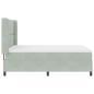Preview: LED Boxspringbett mit Matratze Hellgrau 140x200 cm Samt