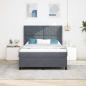 Preview: LED Boxspringbett mit Matratze Dunkelgrau 140x200 cm Samt