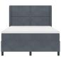 Preview: LED Boxspringbett mit Matratze Dunkelgrau 140x200 cm Samt