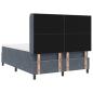 Preview: LED Boxspringbett mit Matratze Dunkelgrau 140x200 cm Samt