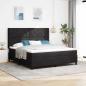 Preview: ARDEBO.de - LED Boxspringbett mit Matratze Schwarz 180x200 cm Samt