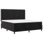 Preview: LED Boxspringbett mit Matratze Schwarz 180x200 cm Samt