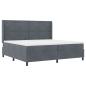 Preview: LED Boxspringbett mit Matratze Dunkelgrau 200x200 cm Samt