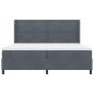 Preview: LED Boxspringbett mit Matratze Dunkelgrau 200x200 cm Samt