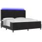 Preview: LED Boxspringbett mit Matratze Schwarz 200x200 cm Samt