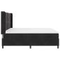 Preview: LED Boxspringbett mit Matratze Schwarz 200x200 cm Samt