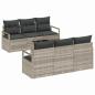Preview: Sofa Set mit Kissen 7 pcs Hellgrau Poly Rattan