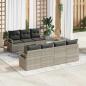 Preview: ARDEBO.de - 8-Teiliges Garten Sofa Set mit Kissen Hellgrau Poly Rattan
