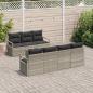 Preview: 8-Teiliges Garten Sofa Set mit Kissen Hellgrau Poly Rattan