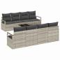 Preview: 9-teiliges Garten-Sofa-Set mit Kissen Hellgrau Poly-Rattan