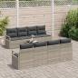 Preview: Sofa Set mit Kissen 7 pcs Hellgrau Poly Rattan
