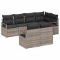 Preview: 7-teiliges Garten-Sofa-Set mit Kissen Hellgrau Poly Rattan