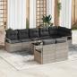 Preview: ARDEBO.de - 9-teilige Garten Sofa Set mit Kissen Grau Poly Rattan