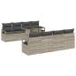 Preview: 9-teiliges Garten-Sofa-Set mit Kissen Hellgrau Poly Rattan