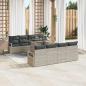 Preview: 9-teiliges Garten-Sofa-Set mit Kissen Hellgrau Poly Rattan