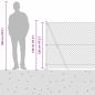 Preview: Kettenzaun mit 7 Flanschpfosten 1,2x10 m Verzinkter Stahl